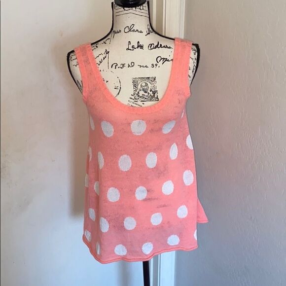 Wildfox White Label Polka Dot Sleeveless Sweater Feminine Boho Casual - Picture 3 of 9
